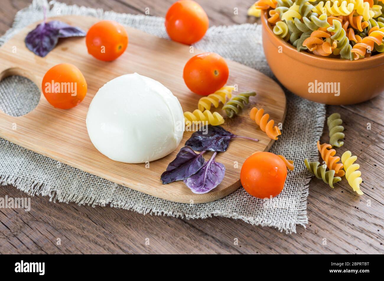 Mozzarella with tomatoes Stock Photo