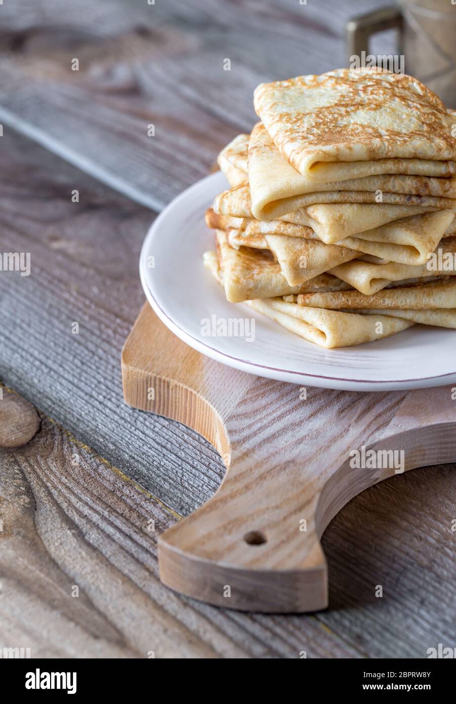 Stack of crepes on the plate Stock Photo - Alamy