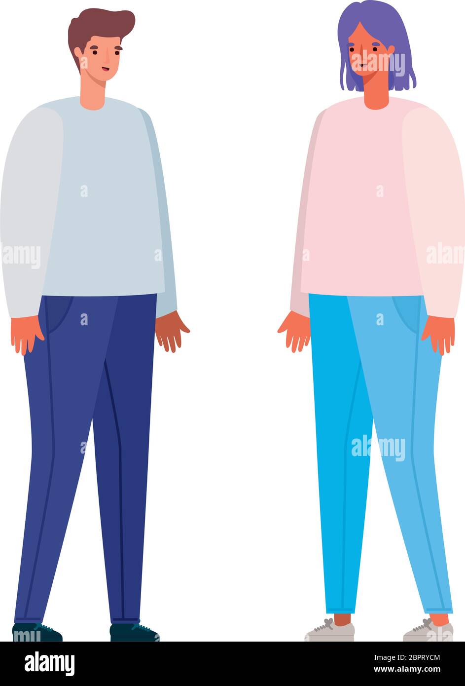 Woman and man avatar cartoon vector design Stock Vector Image & Art - Alamy