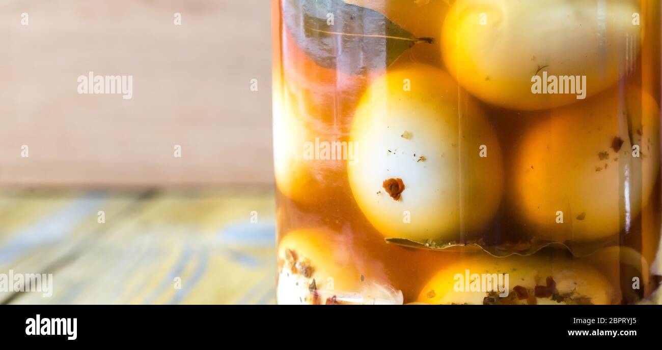 Pickled eggs in the glass jar Stock Photo Alamy