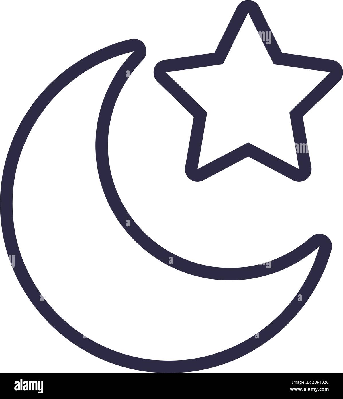 moon night with star line style icon Stock Vector Image & Art - Alamy