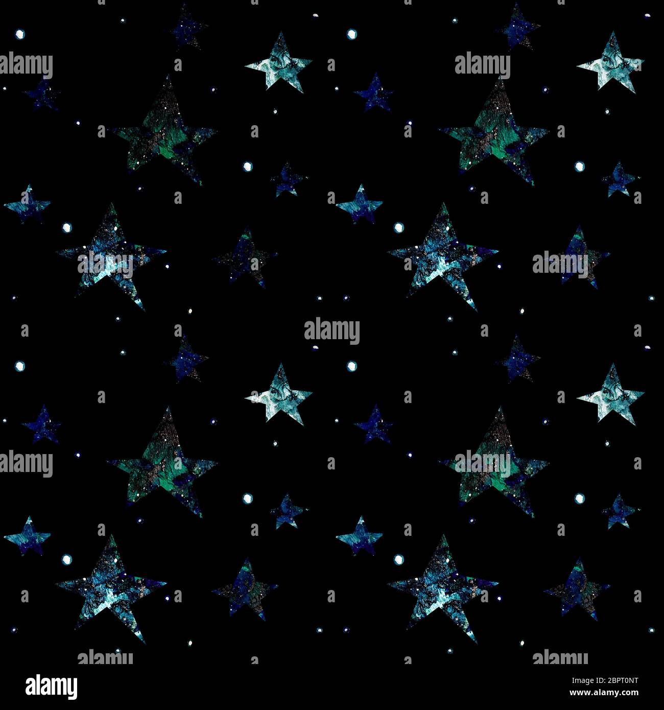 Space seamless pattern on a black background with stars, planets ...