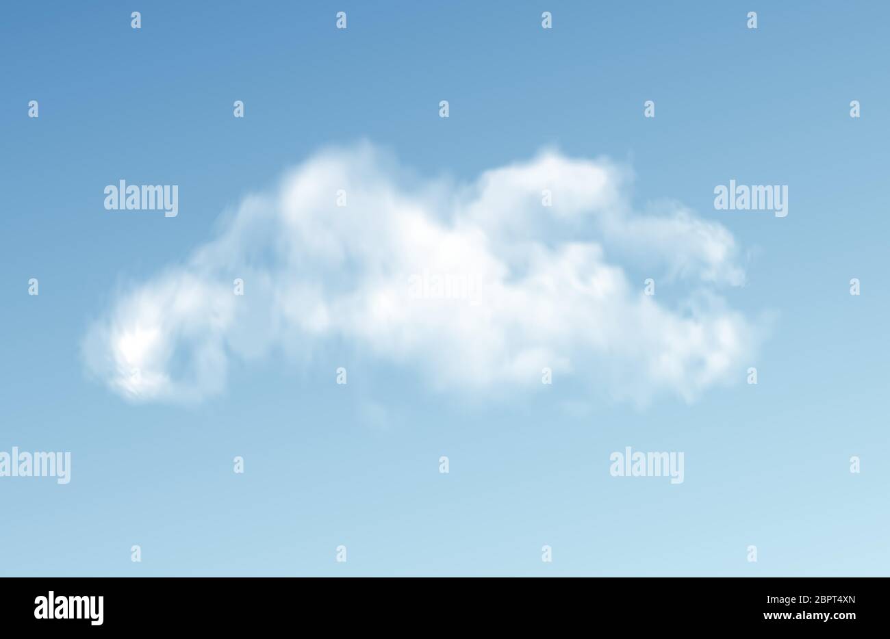 Transparent clouds isolated on blue background. Real transparency effect. Vector illustration Stock Vector