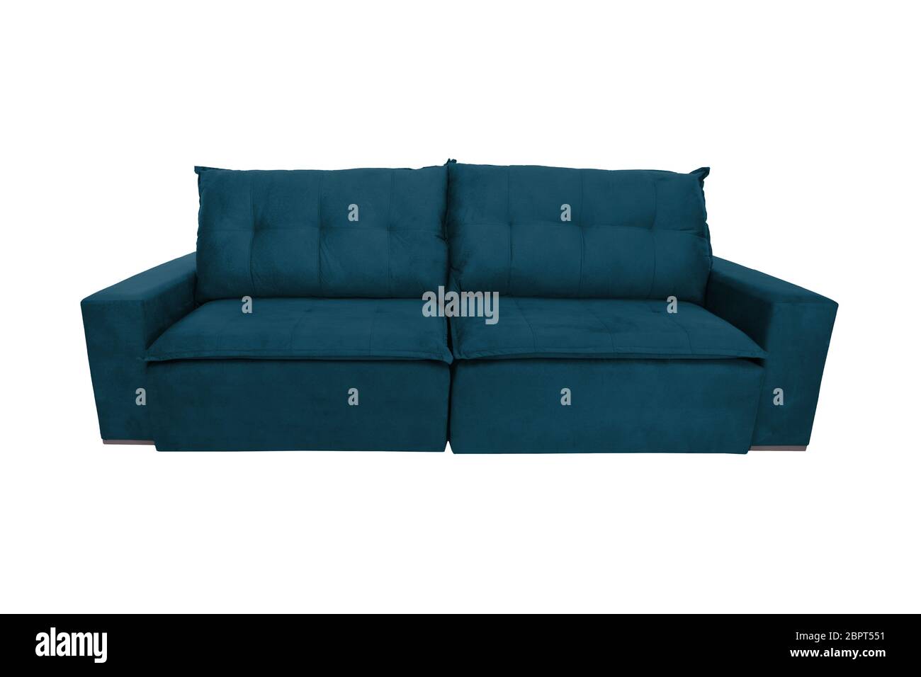 modern color suede couch sofa isolated on white background Stock Photo