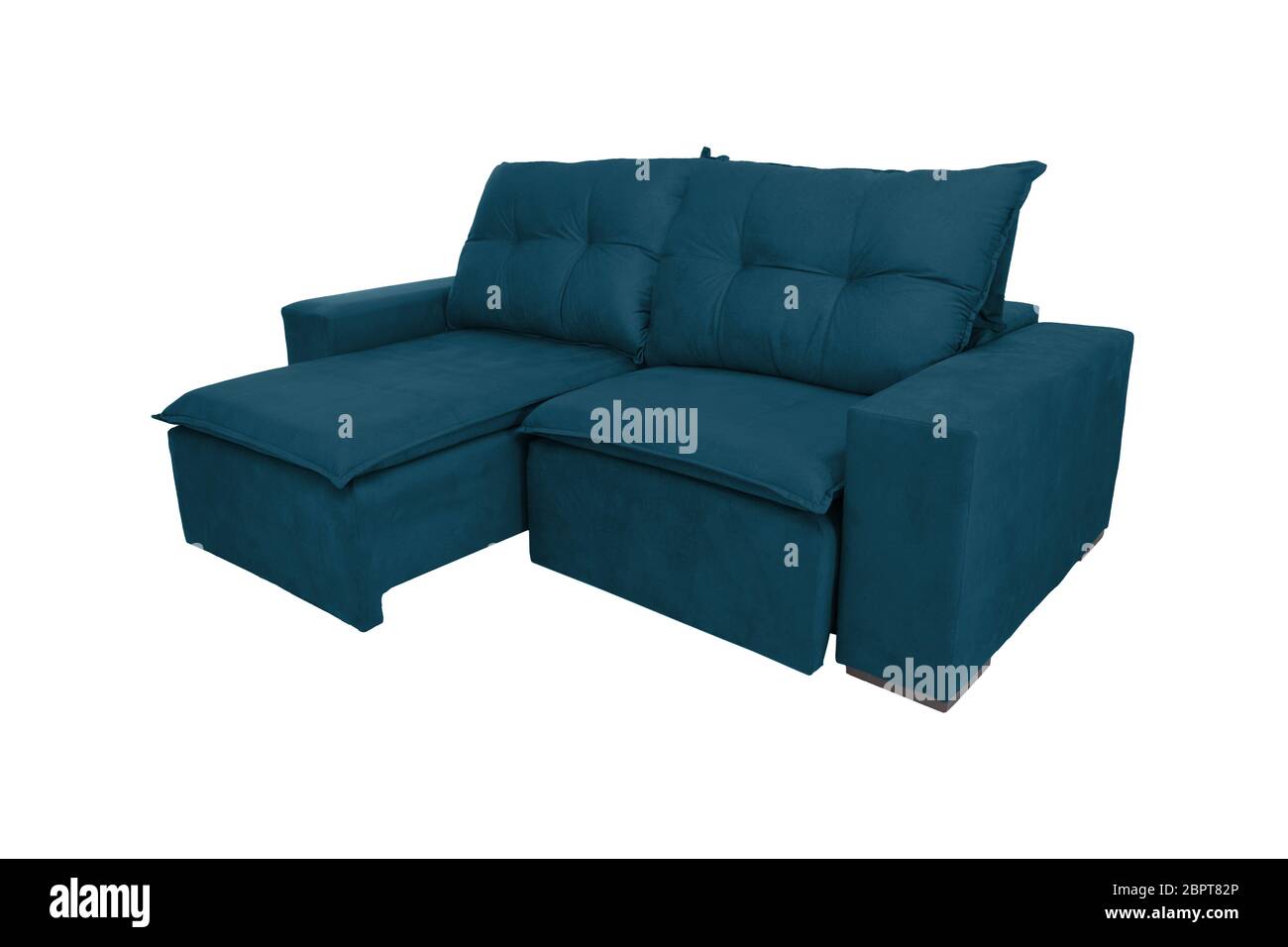 modern color suede couch sofa isolated on white background Stock Photo