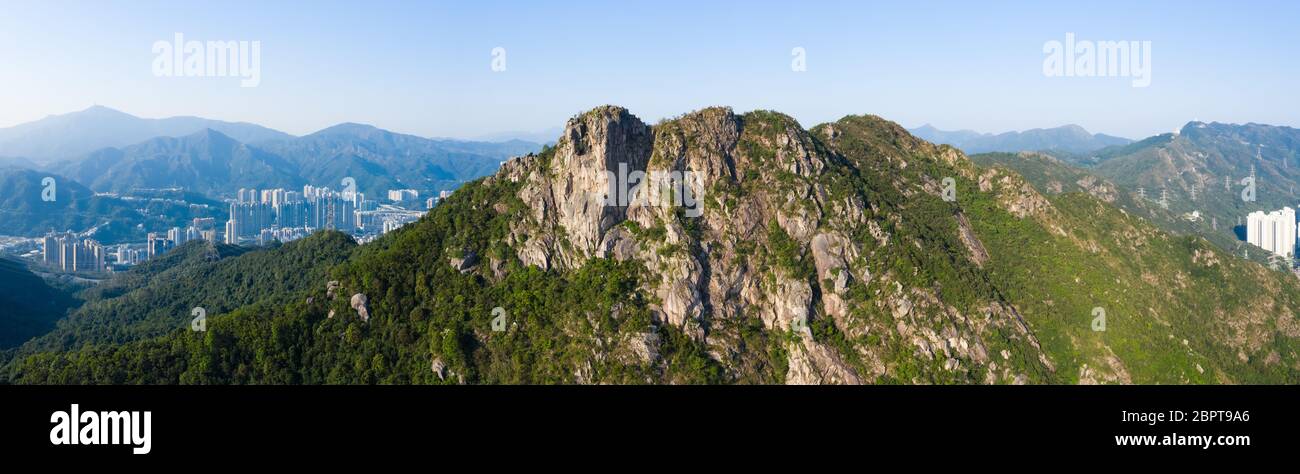 Lion rock mountain, panoramic shot Stock Photo
