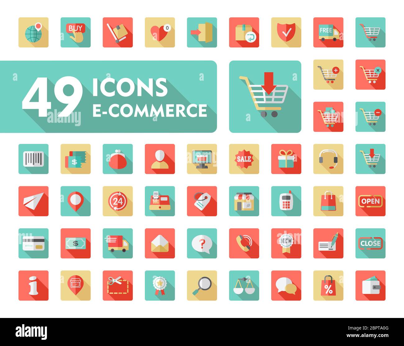 E-commerce set vector icons shopping and online. Graph symbol for your ...