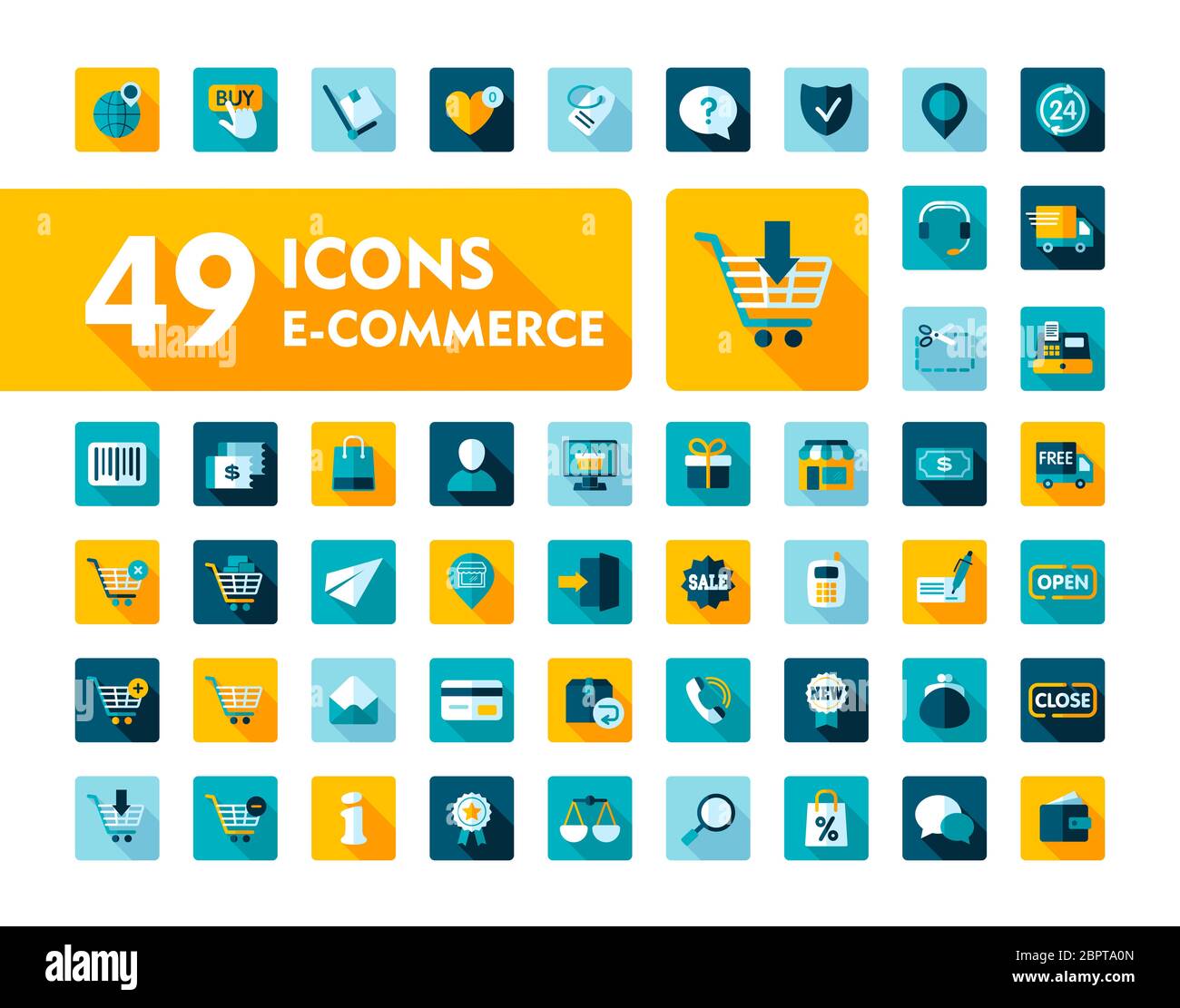 E-commerce set vector icons shopping and online. Graph symbol for your ...