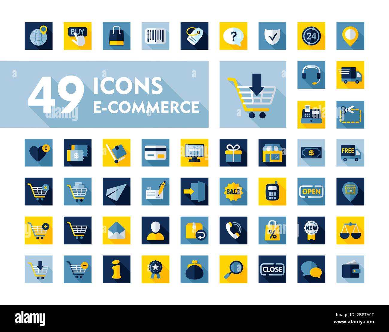E-commerce set vector icons shopping and online. Graph symbol for your ...