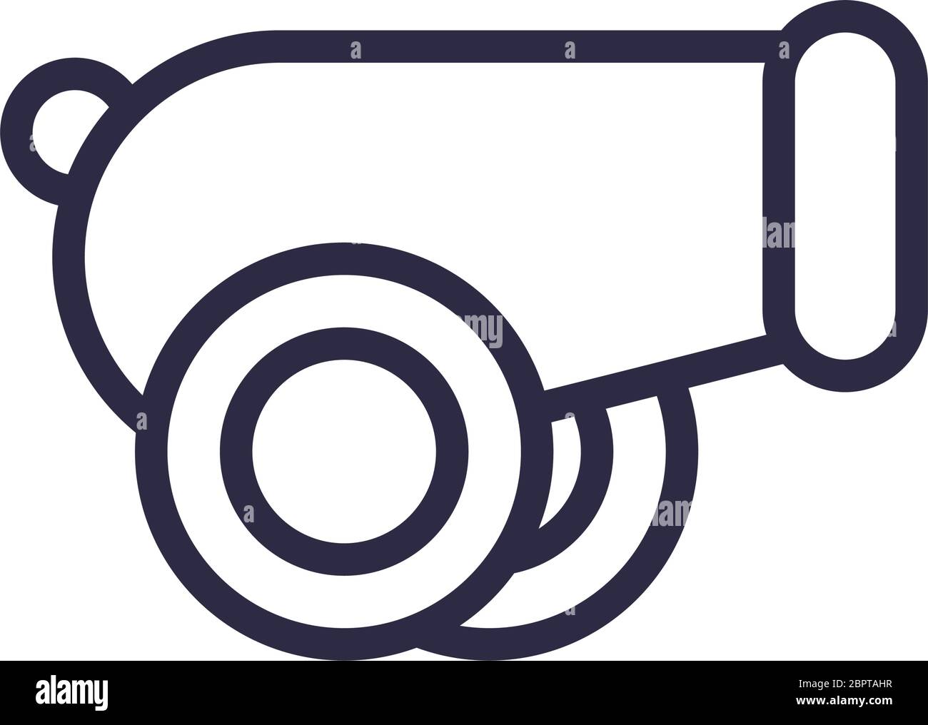 cannon weapon line style icon Stock Vector