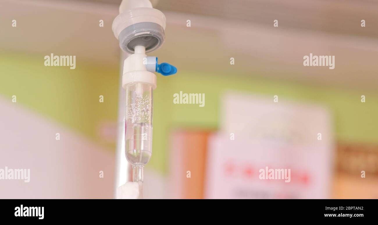 Infusion pump or Saline solution intravenous (IV) drip for patient and