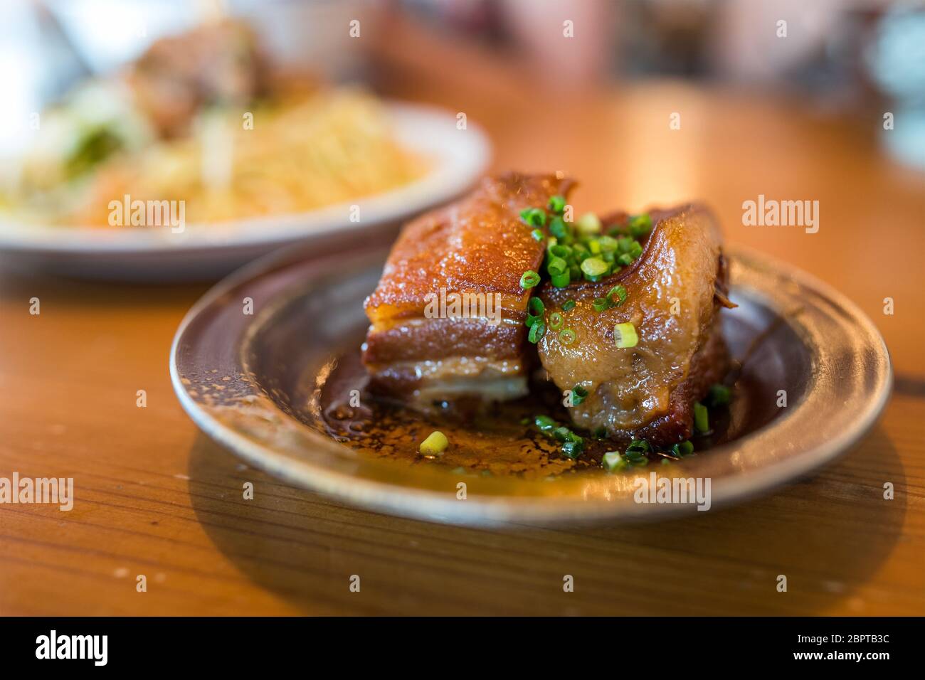 Pork belly in Okinawa restaurant Stock Photo Alamy