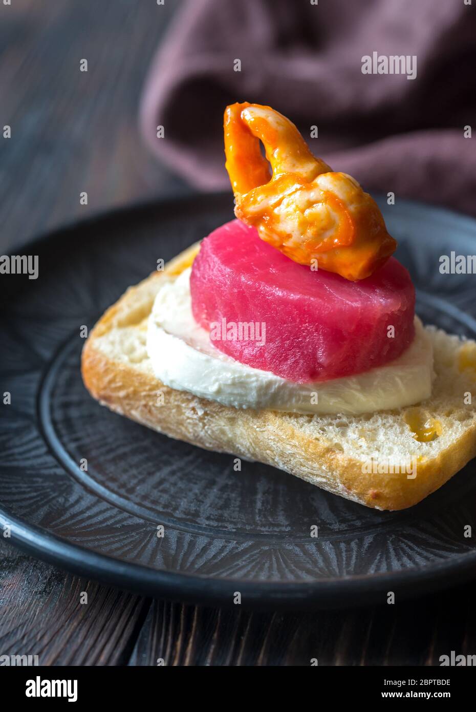 Sandwich with tuna, crab claw and mozzarella Stock Photo Alamy