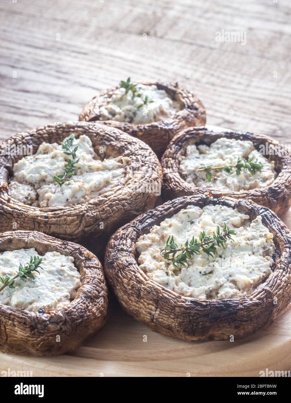 Baked mushrooms stuffed with feta Stock Photo Alamy