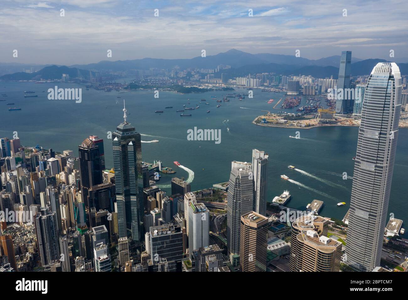 Central, Hong Kong 01 November 2018:- Aerial view of Hong Kong business district Stock Photo