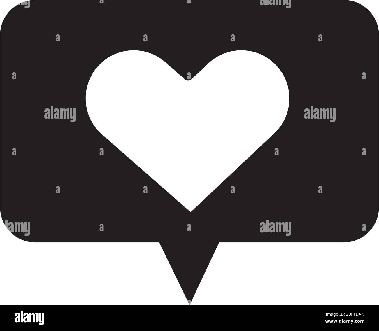 speech bubble with heart silhouette style icon Stock Vector Image & Art ...