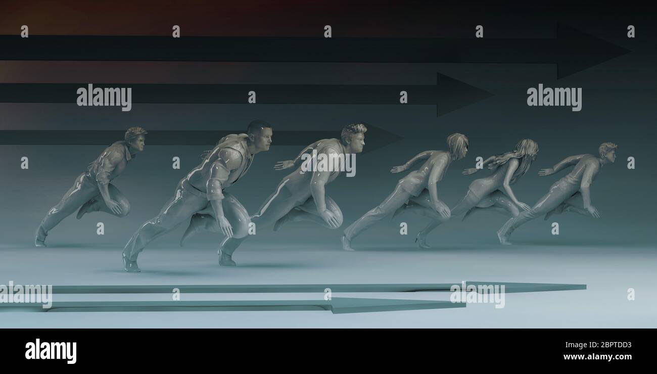 Management Strategy with Business People Running Together Stock Photo ...