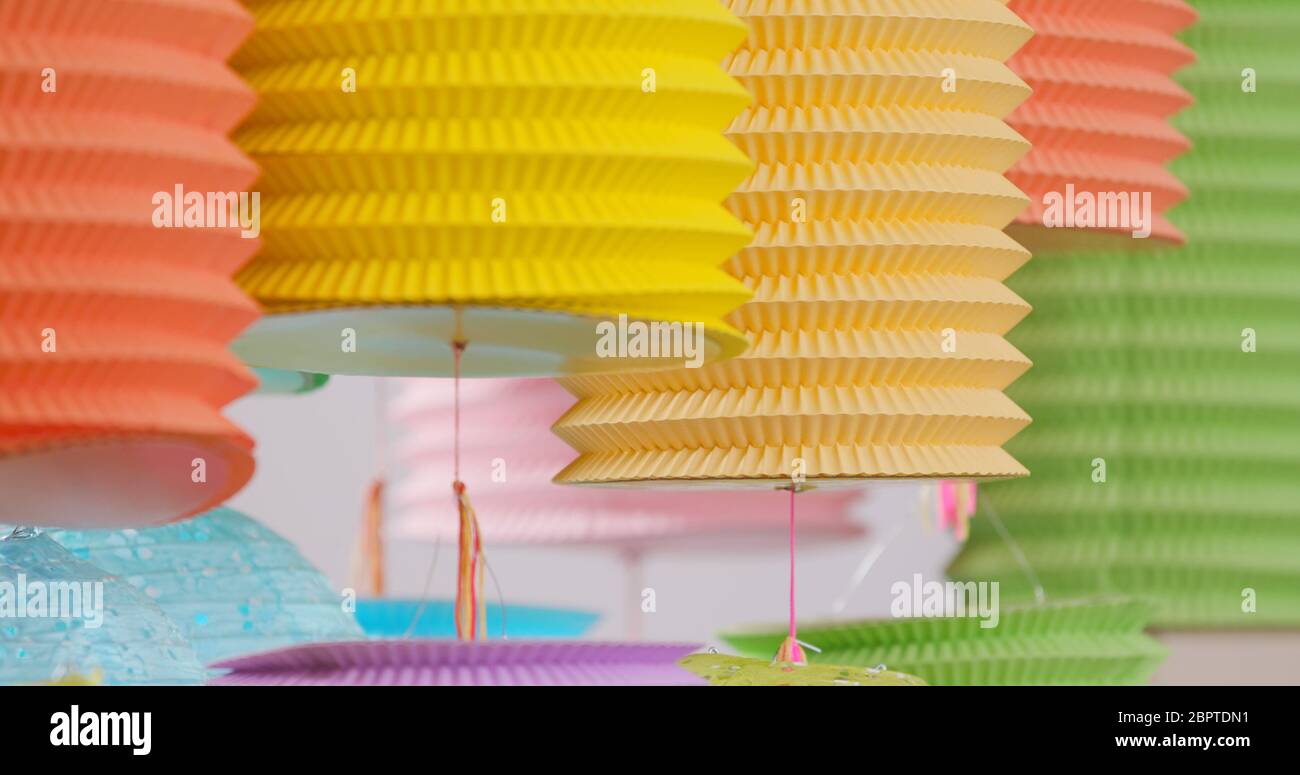 Colorful Chinese lantern for mid autumn festival Stock Photo - Alamy
