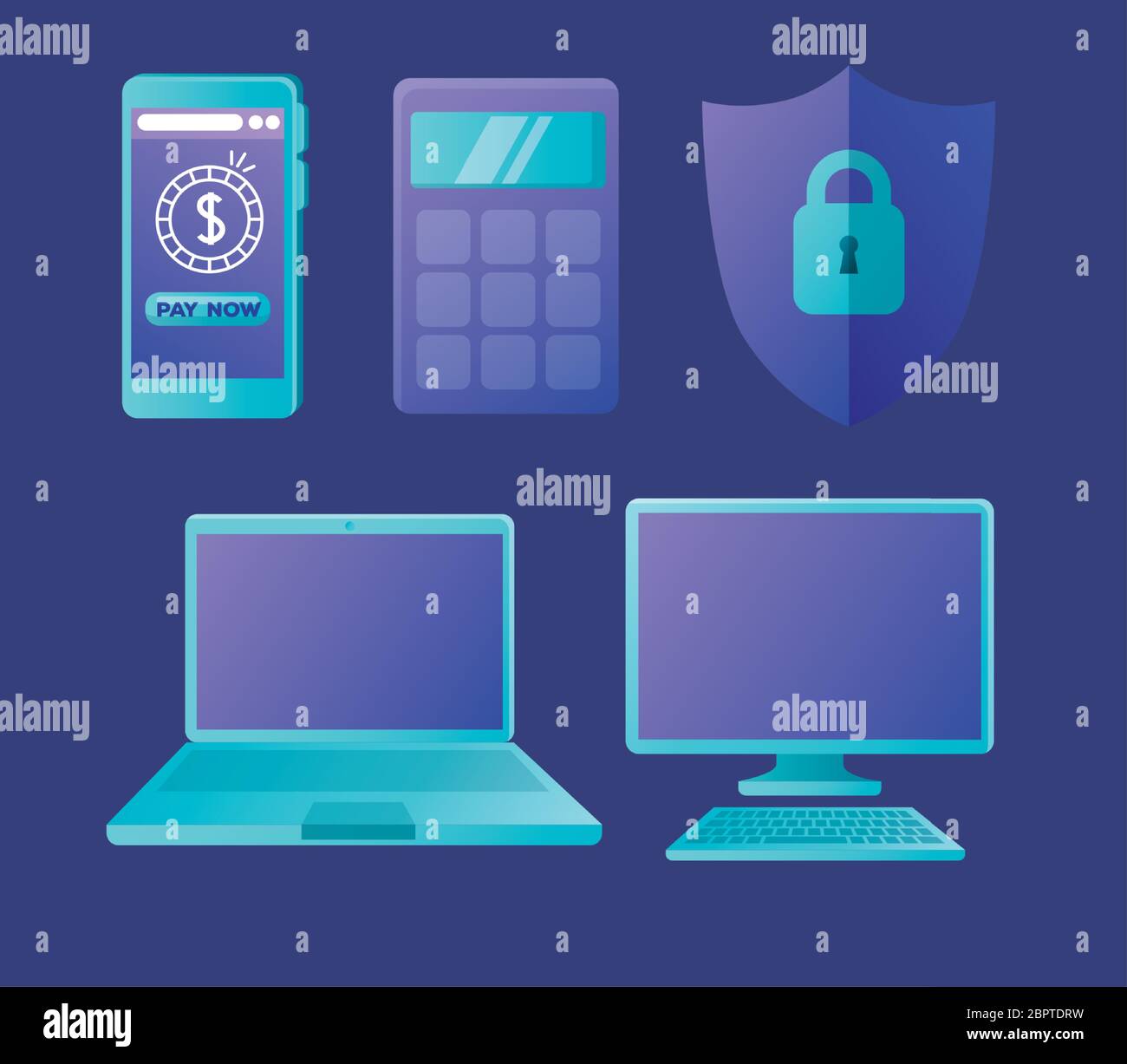 bundle of concept of bank online icons Stock Vector Image & Art - Alamy