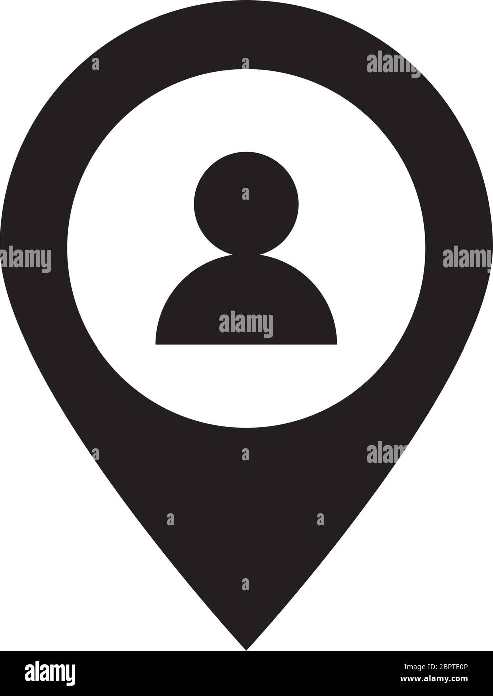 pin location with user silhouette style icon Stock Vector Image & Art ...
