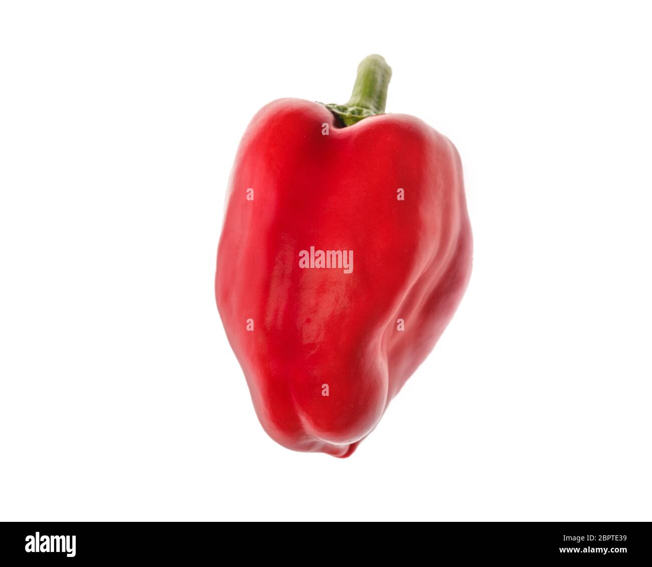 Red Bell pepper isolated on white background Stock Photo - Alamy