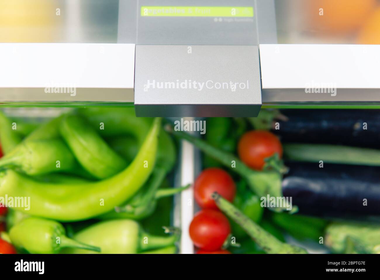 humidity control of vegetables and fruits in the refrigerator Stock