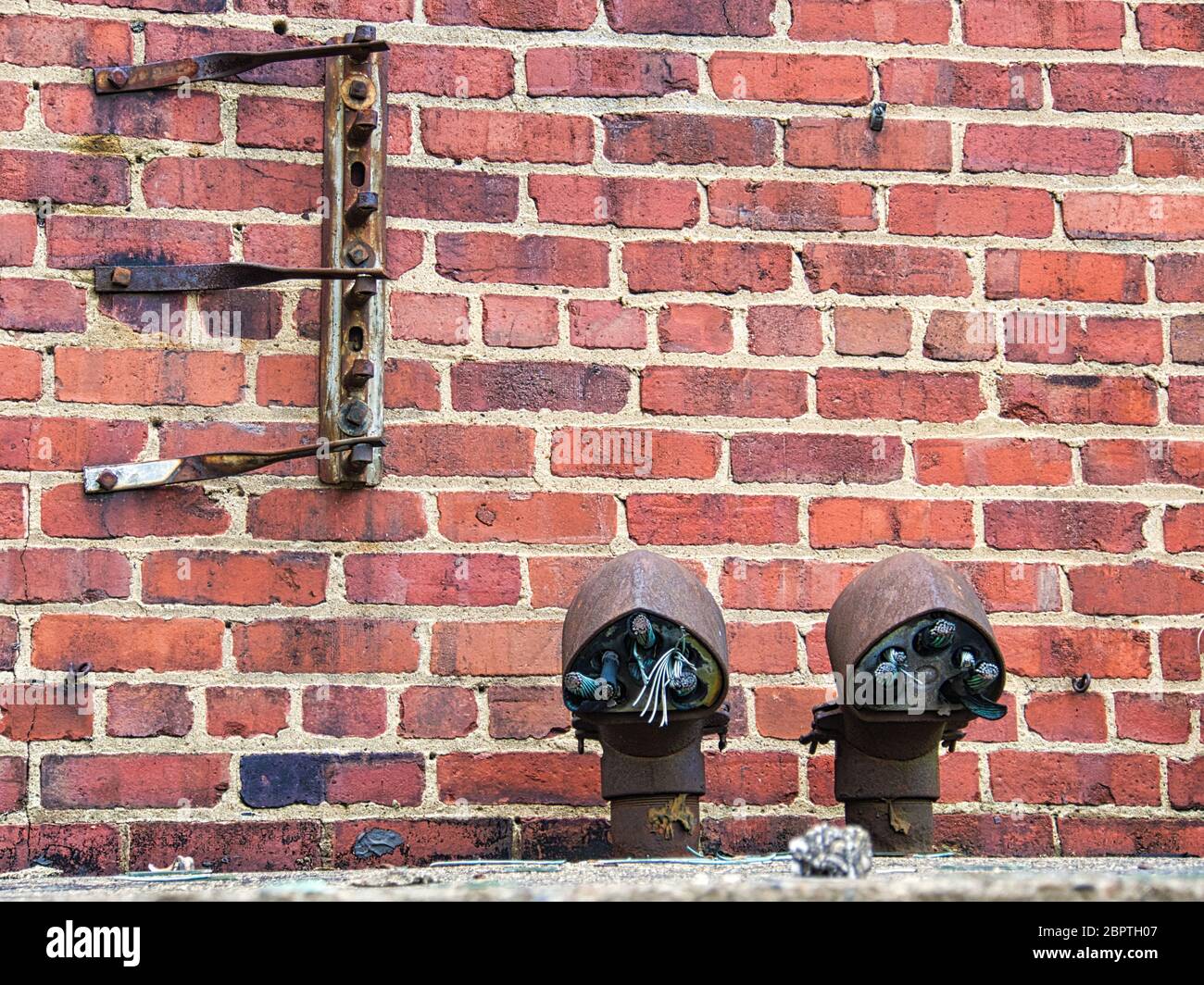 old electrical service of a abandoned building Stock Photo