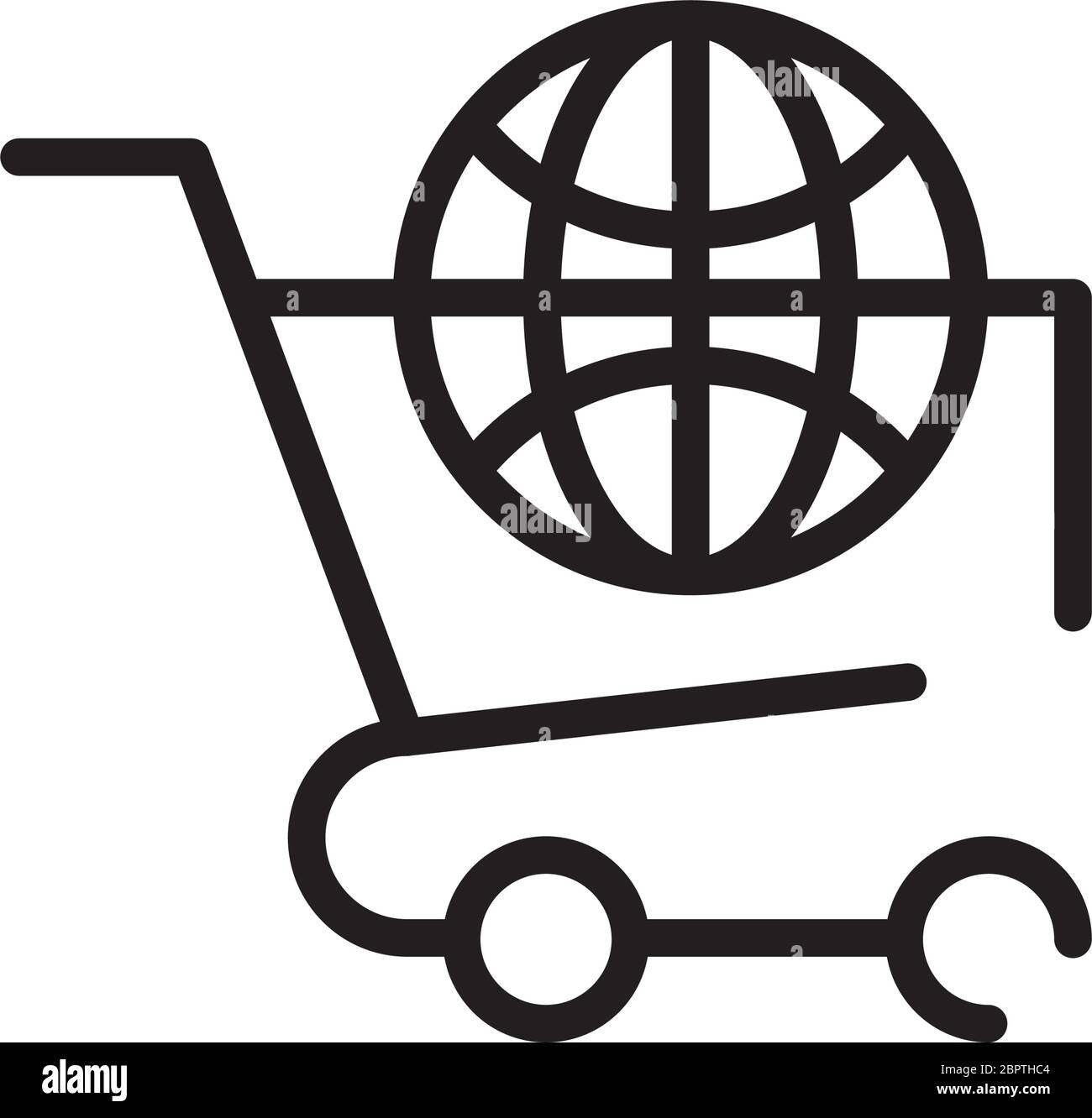 shopping cart with sphere browser line style Stock Vector Image & Art ...