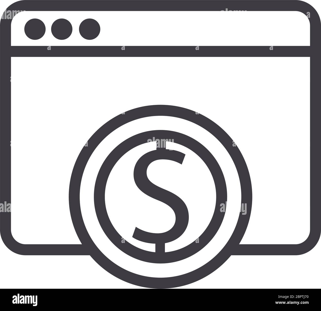 webpage with coin dollar line style icon Stock Vector Image & Art - Alamy