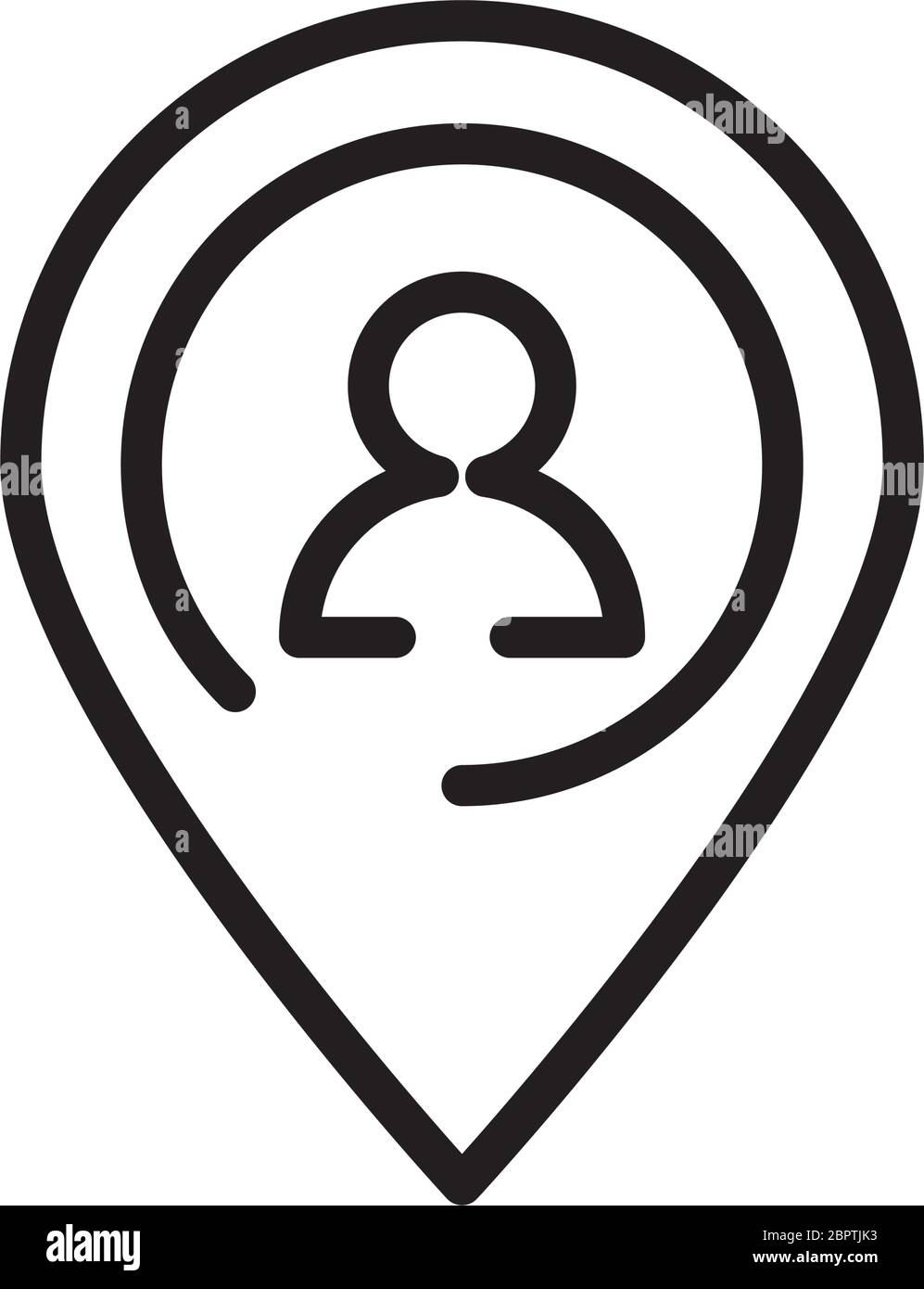 pin location with user line style icon Stock Vector