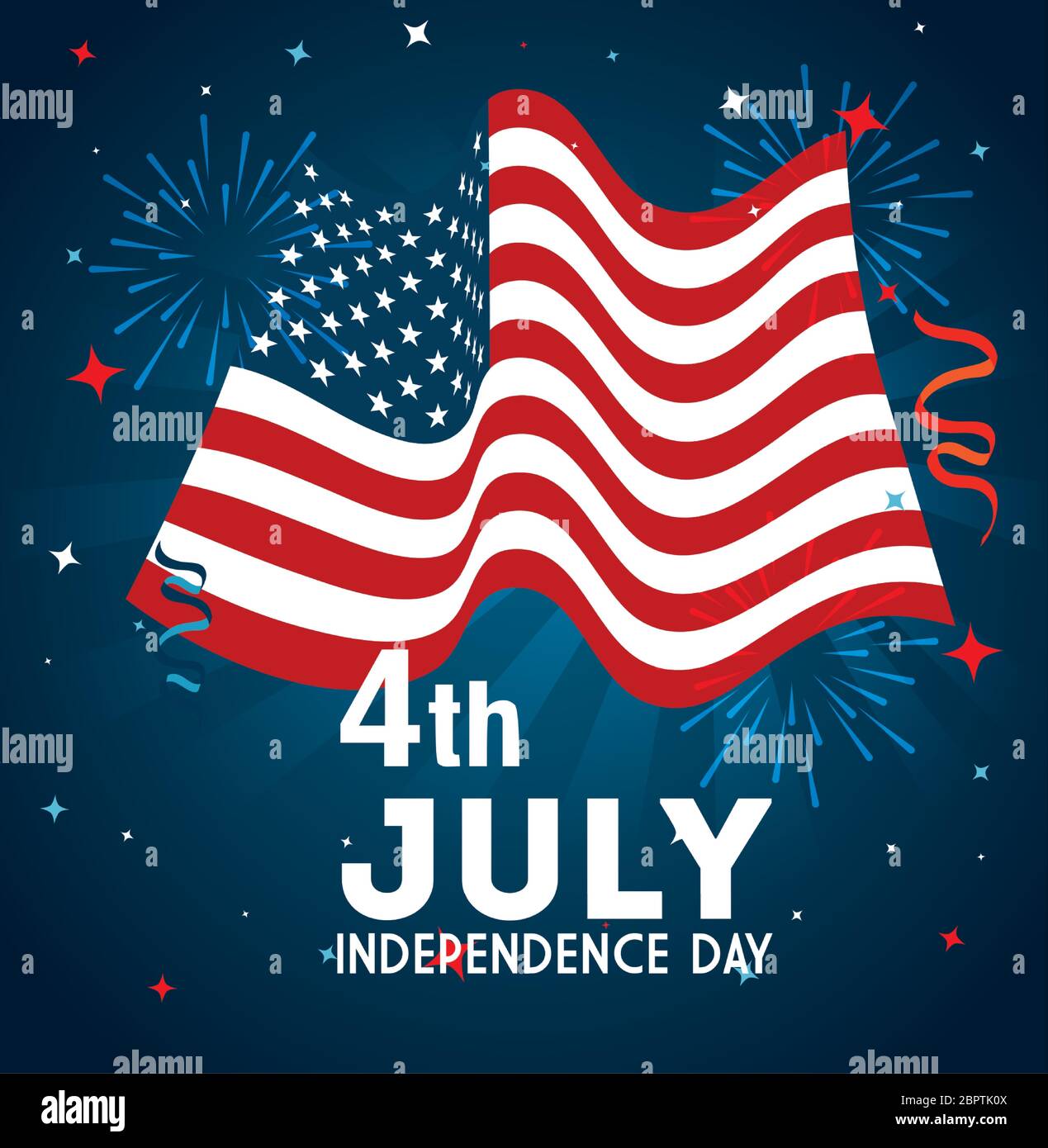 4 of july happy independence day with flag decoration Stock Vector ...