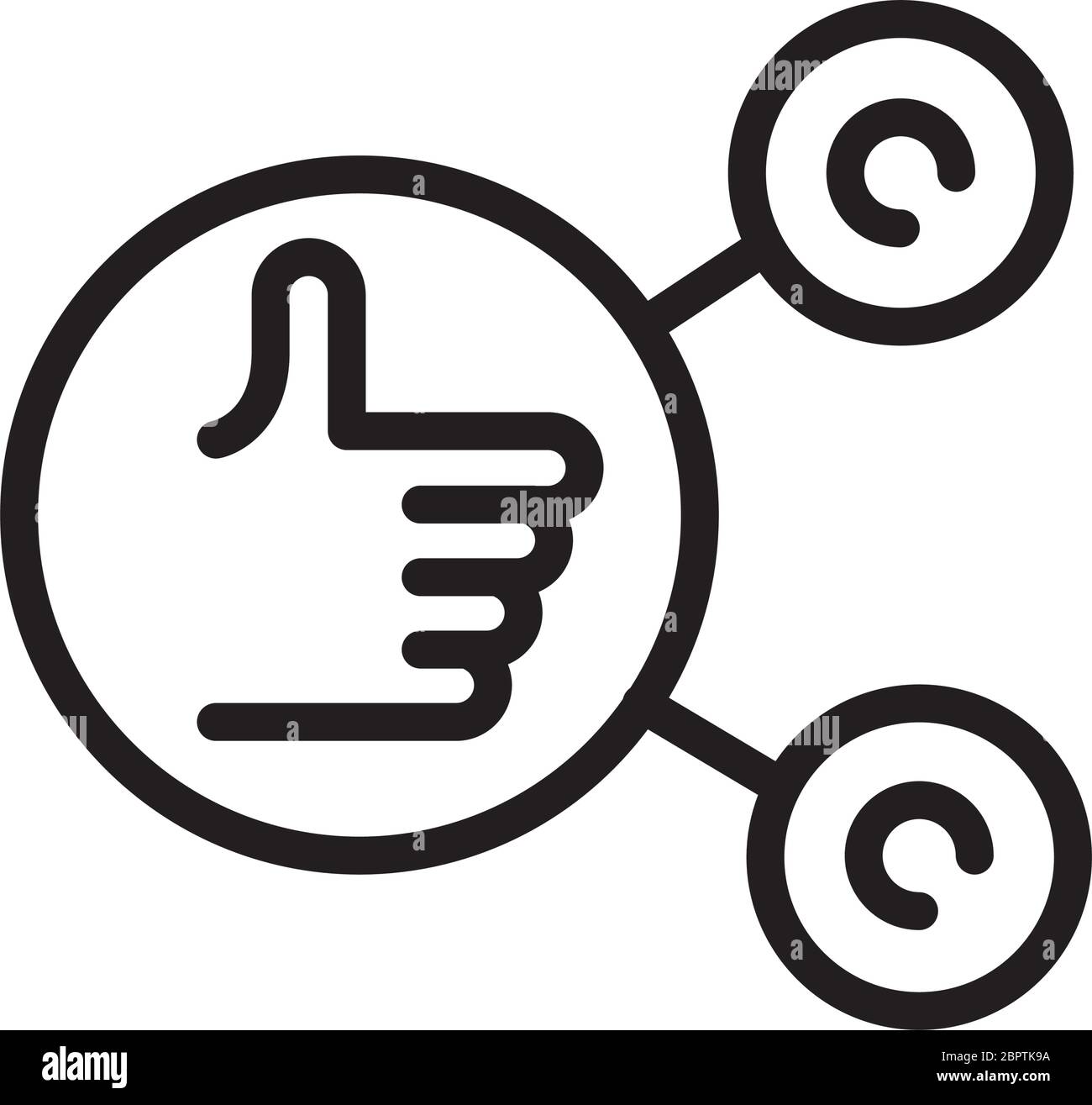 Hand Like Social Media Marketing Line Style Stock Vector Image Art