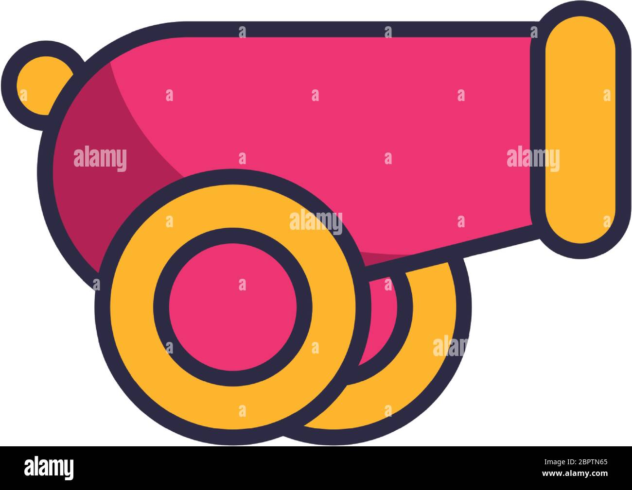 cannon weapon fill style icon Stock Vector