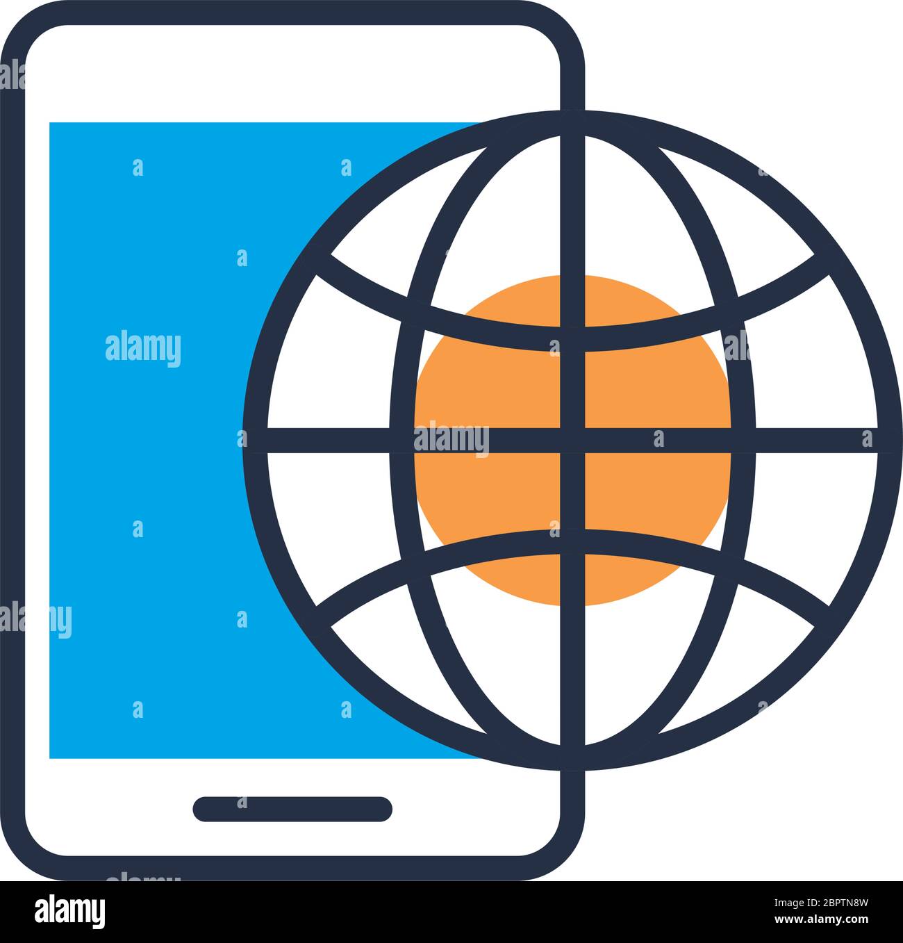 smartphone with sphere browser fill style Stock Vector Image & Art - Alamy