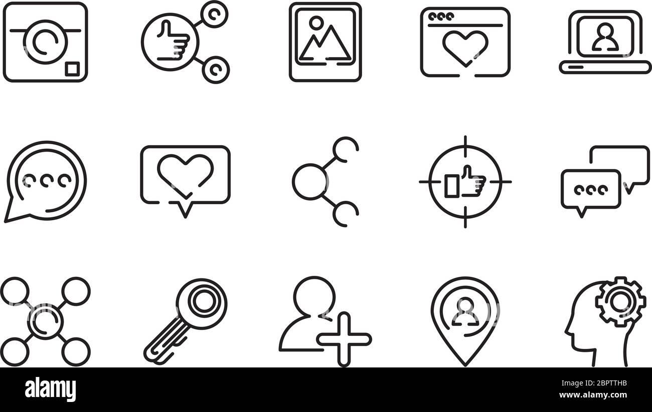 social media marketing set icons Stock Vector Image & Art - Alamy