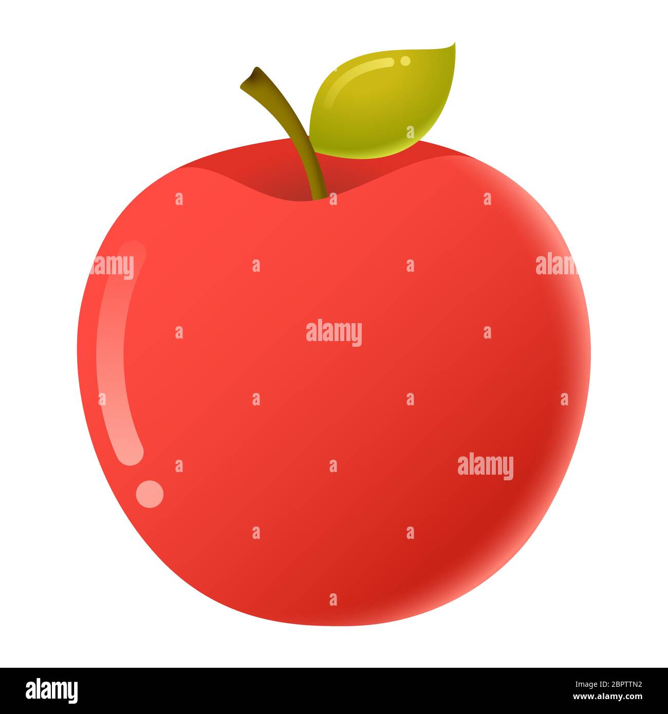 Cute cartoon apple fruit vector isolated on white background Stock Vector