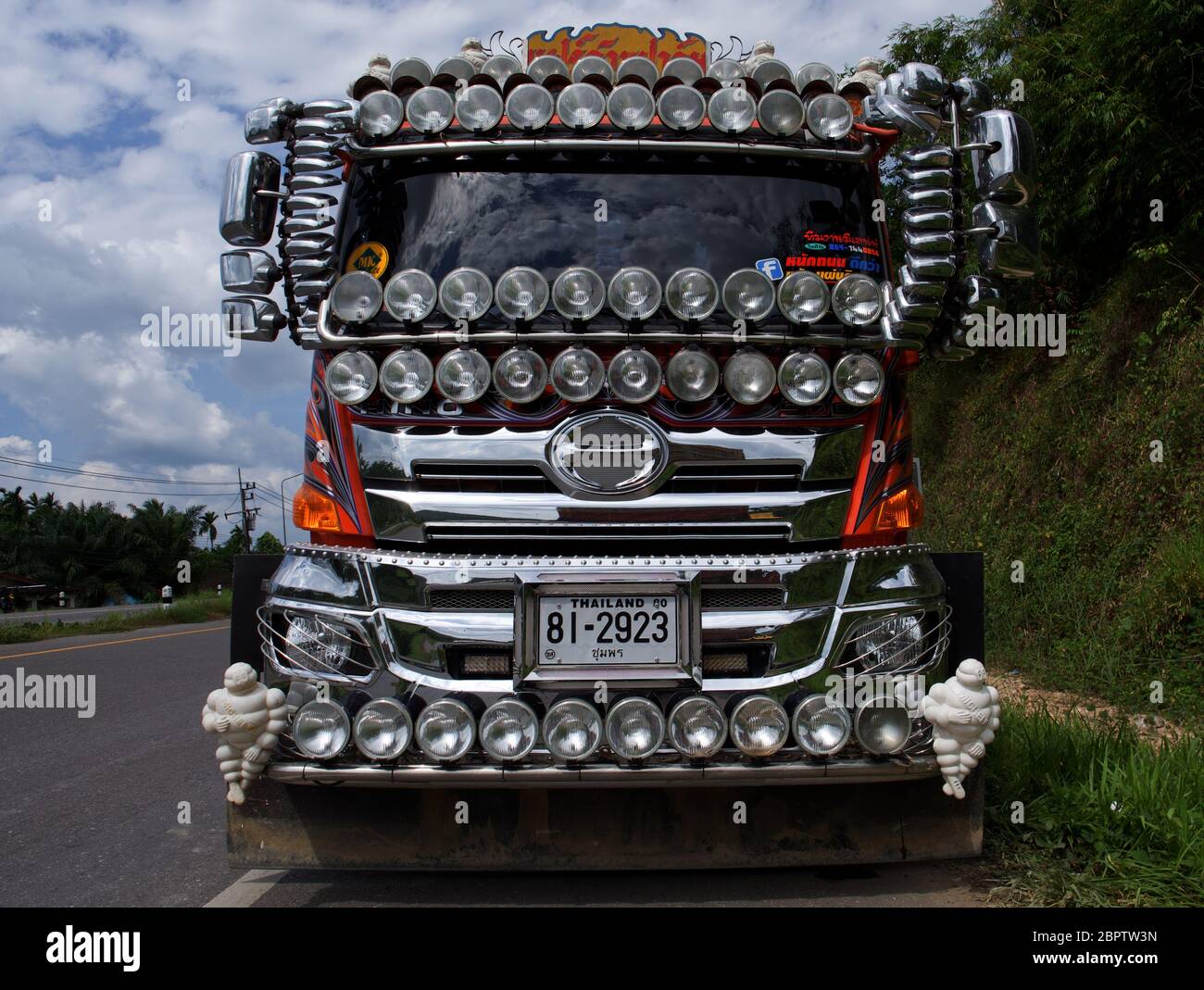 Decorated truck in Thailand Stock Photo