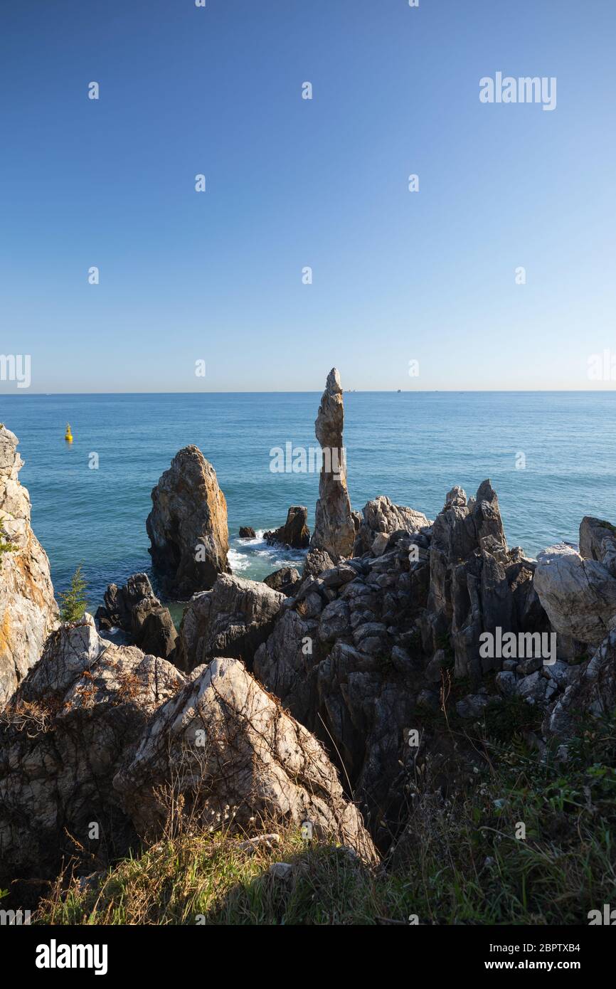 Sea landscape with beautiful natural rocks. East Sea Gangwon-do, Korea Stock Photo