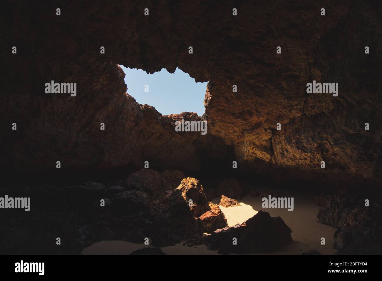 Inside view of the Forrest Caves, Phillip Island, Victoria, Australia Stock Photo