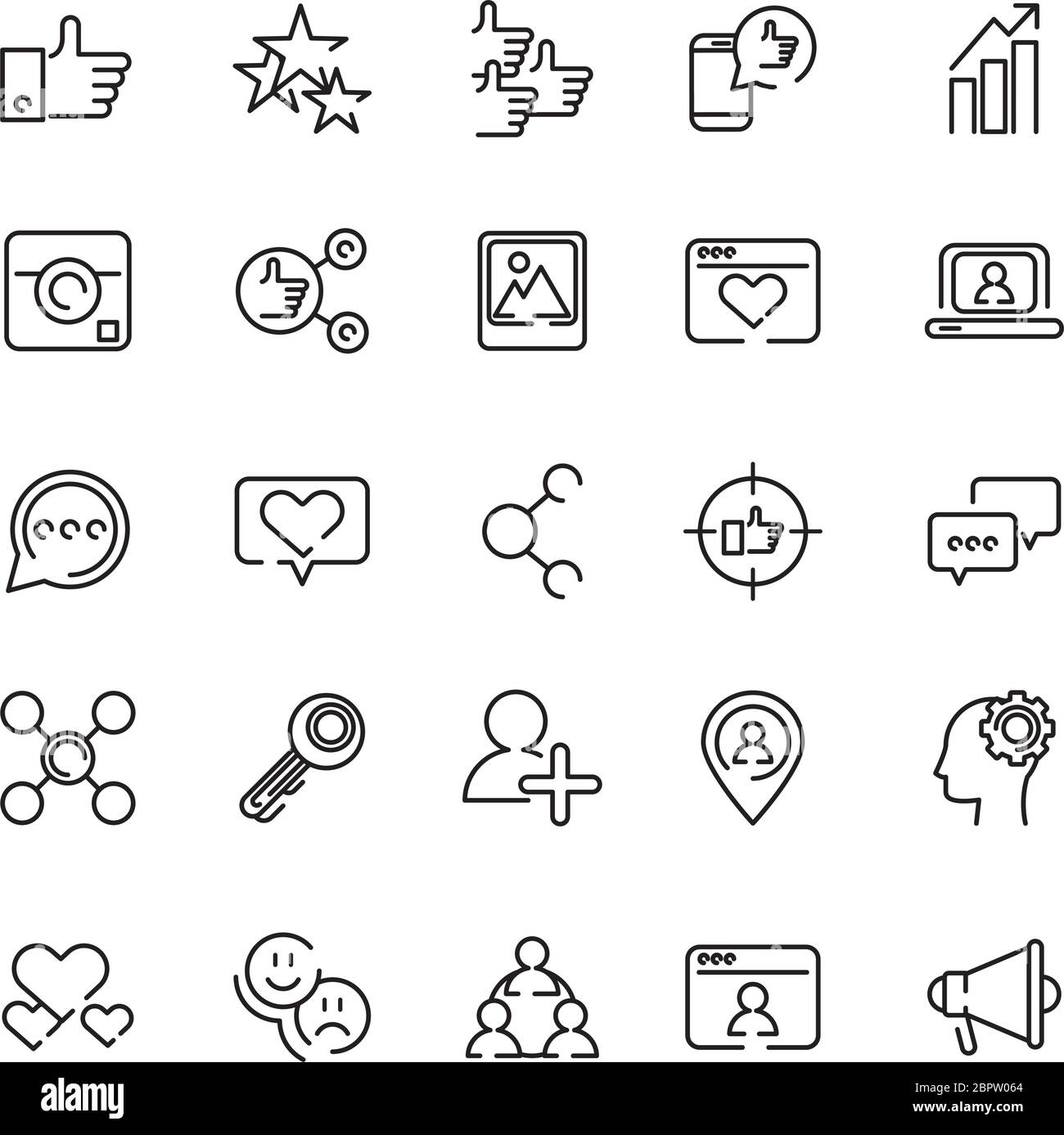 social media marketing set icons Stock Vector Image & Art - Alamy