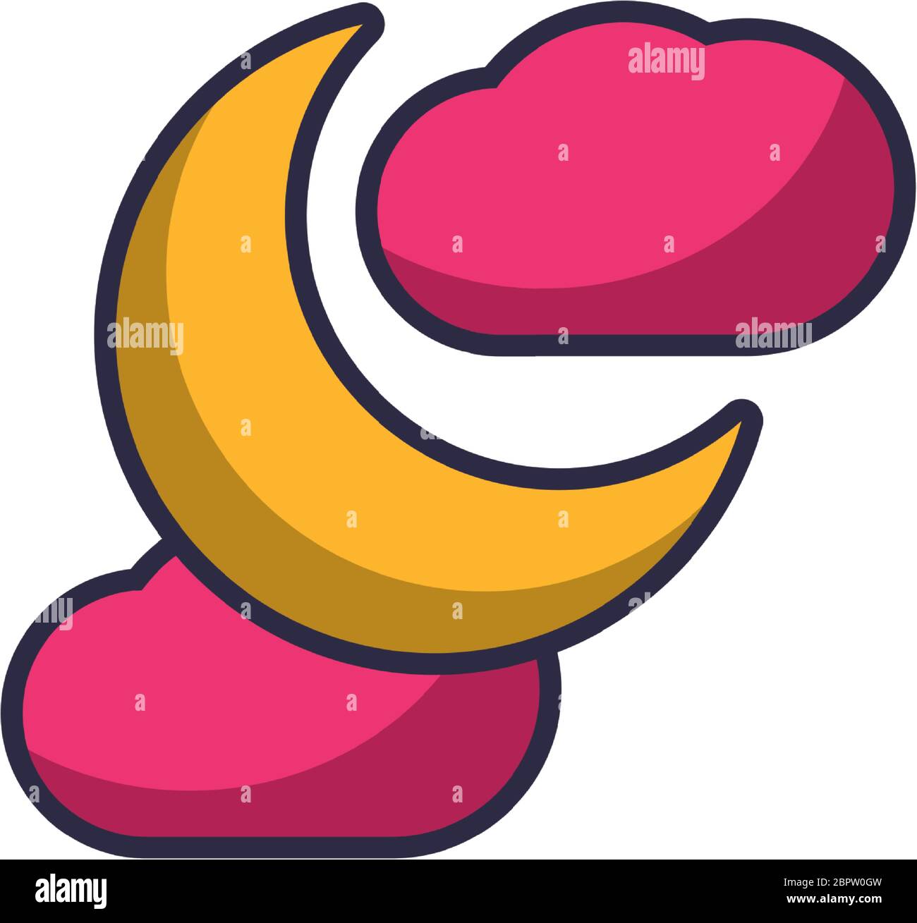 moon night with cloud fill style icon Stock Vector Image & Art - Alamy