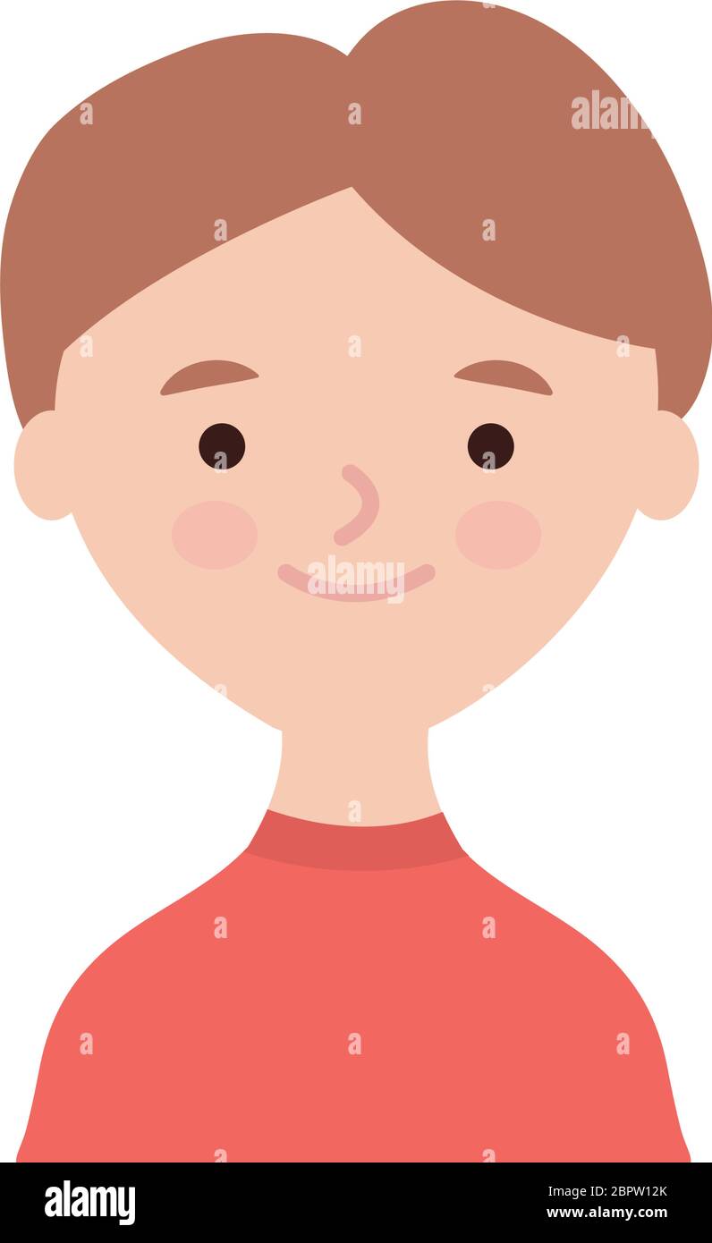 cartoon man smiling icon over white background, flat style, vector ...