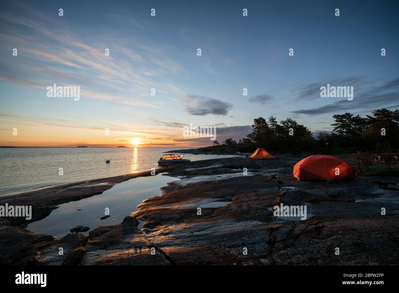 Dawn at Bylandet island, Kirkkonummi, Finland Stock Photo
