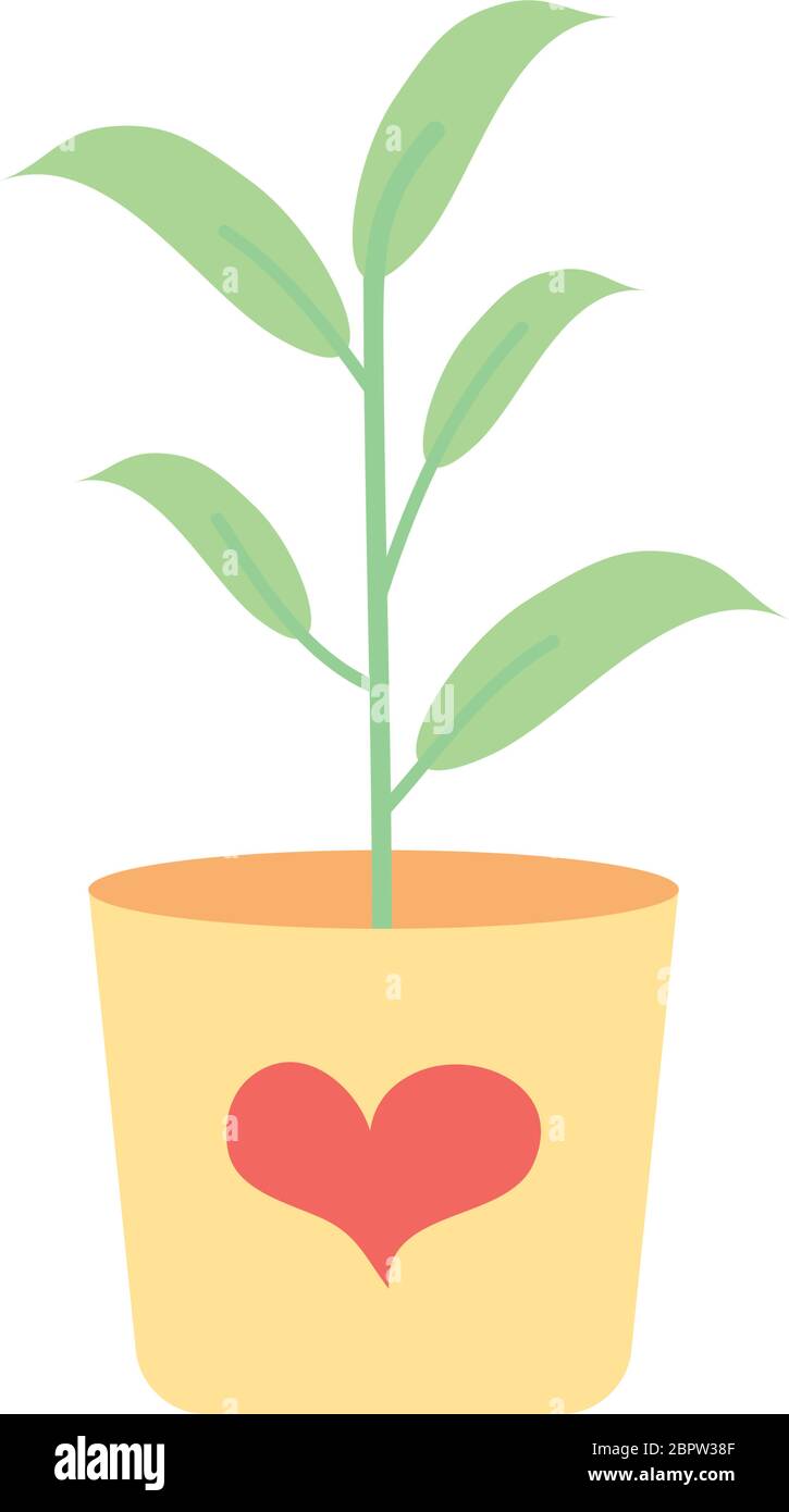 plant in a pot icon over white background, flat style, vector ...