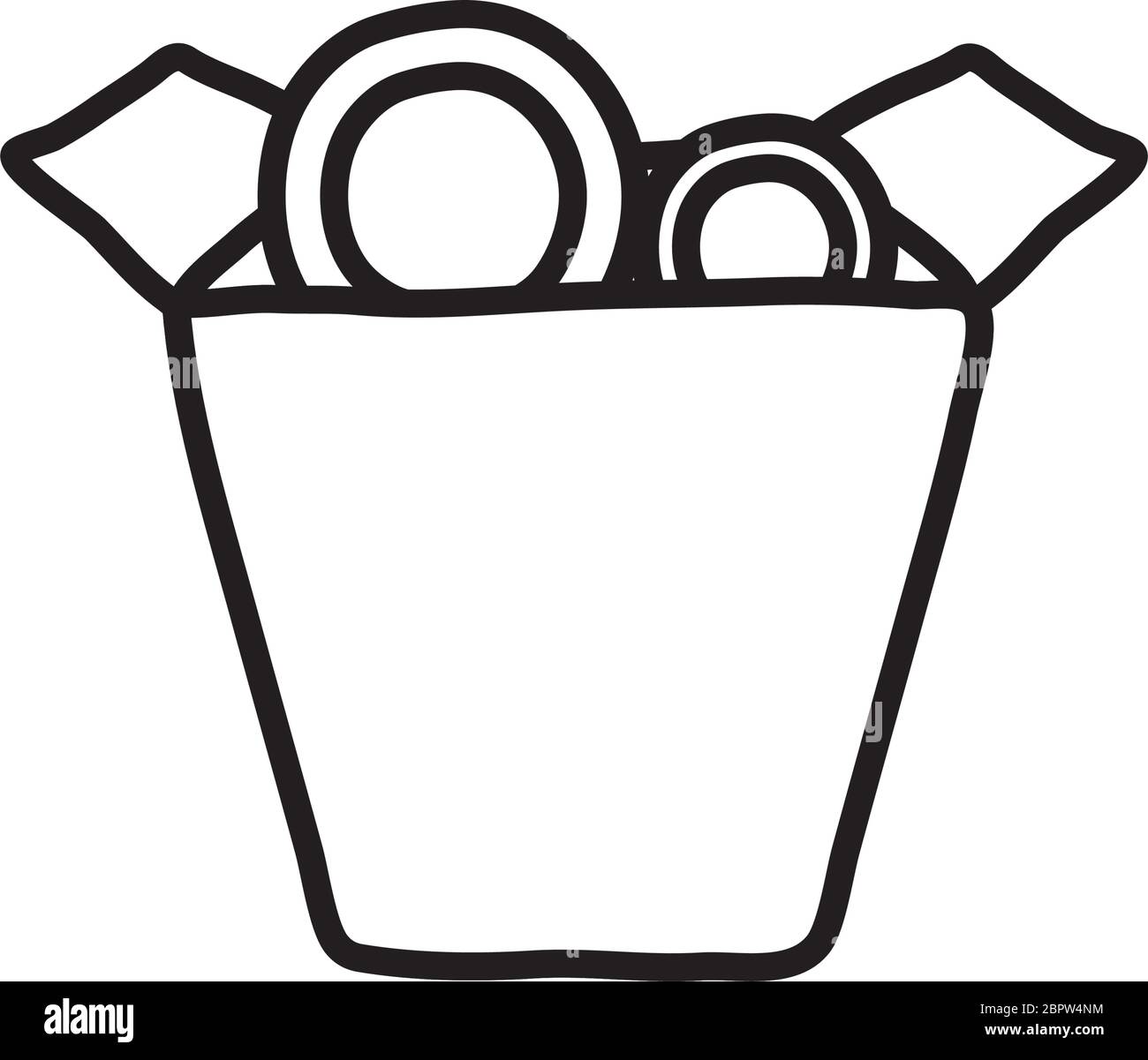 box with food icon over white background, line style, vector ...