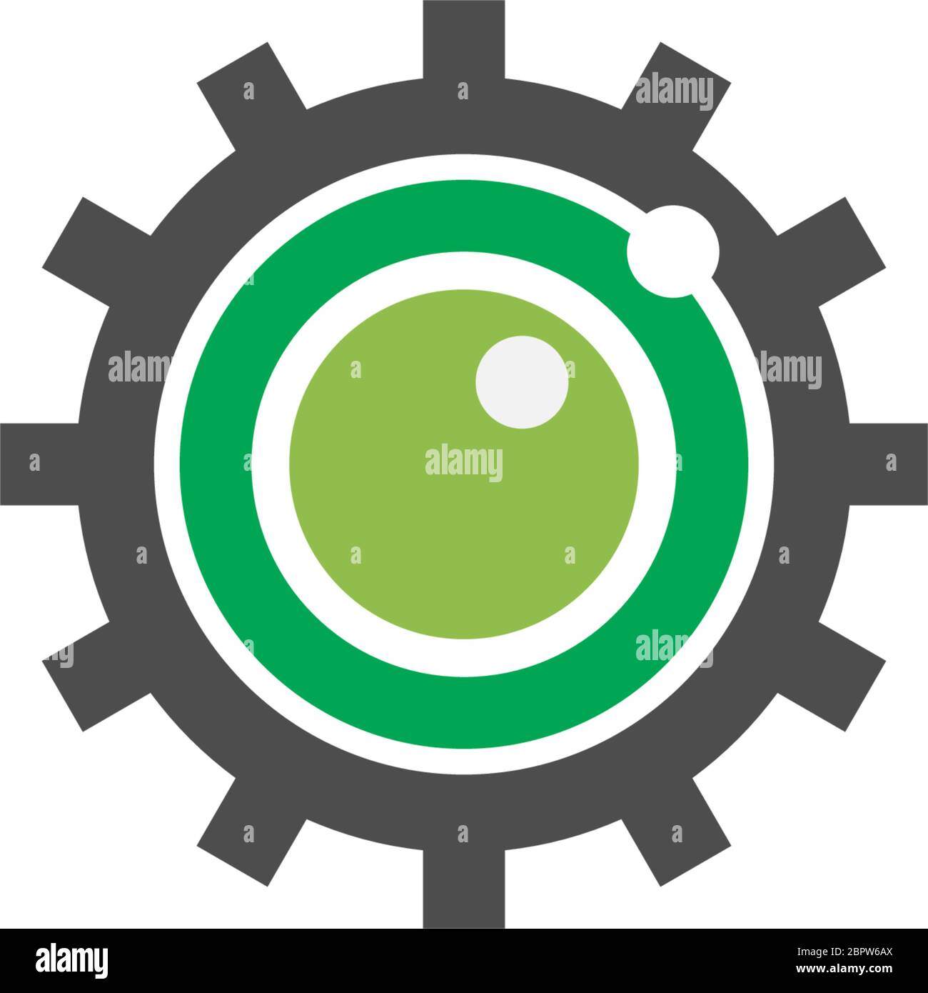 Camera shutter  logo gear illustration Stock Vector