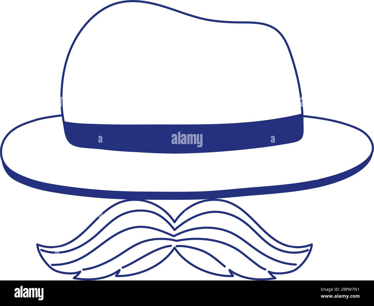 Hat with mustache design, Fathers day celebration and love theme Vector ...