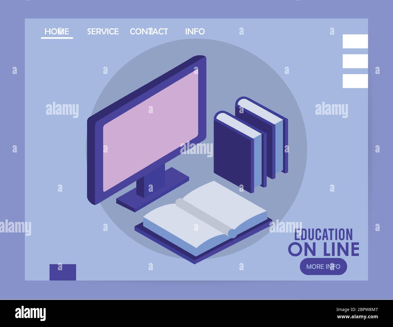 desktop and books education online tech Stock Vector