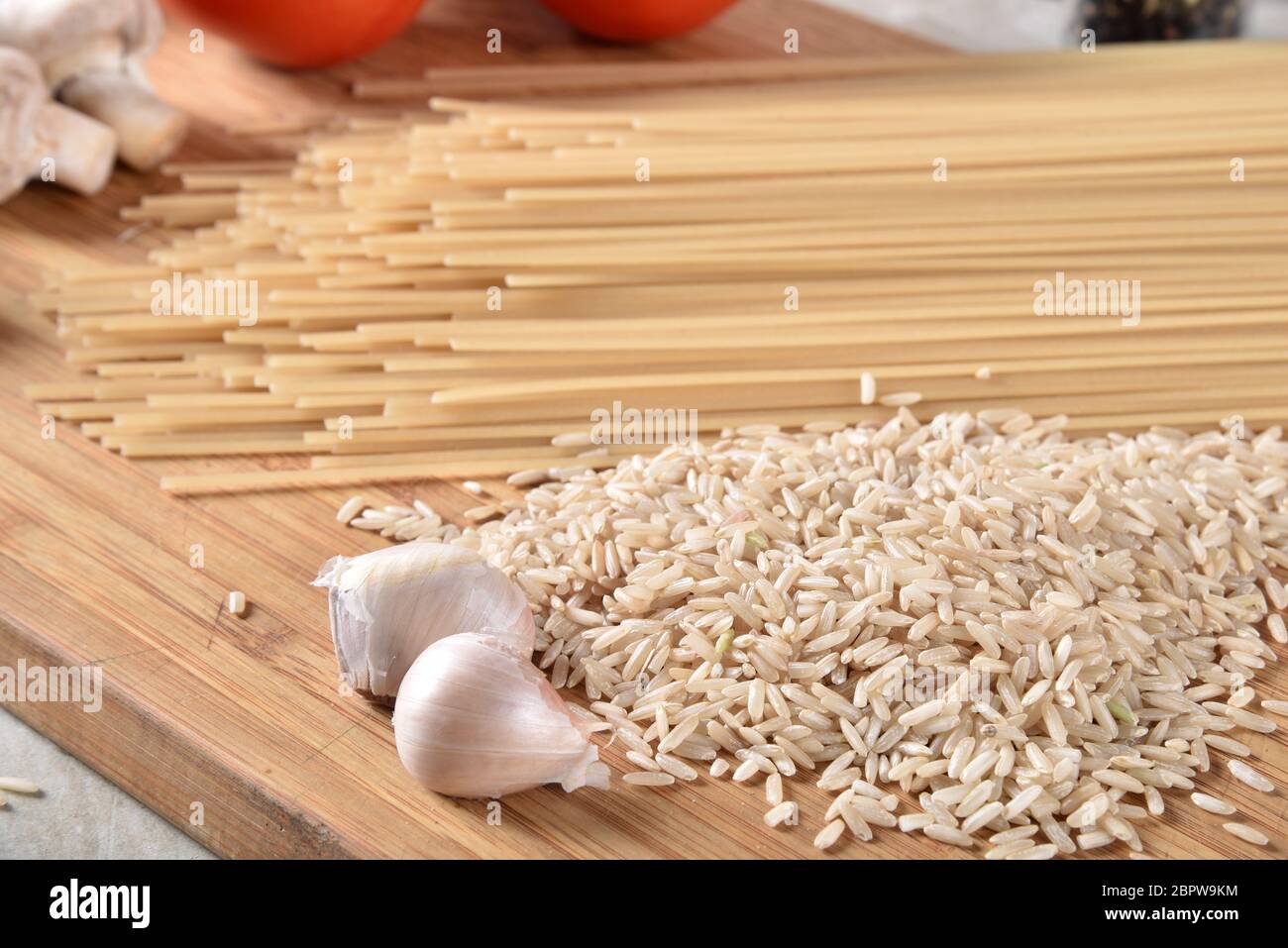Healthy glutenfree spaghetti noodles with brown rice Stock Photo Alamy