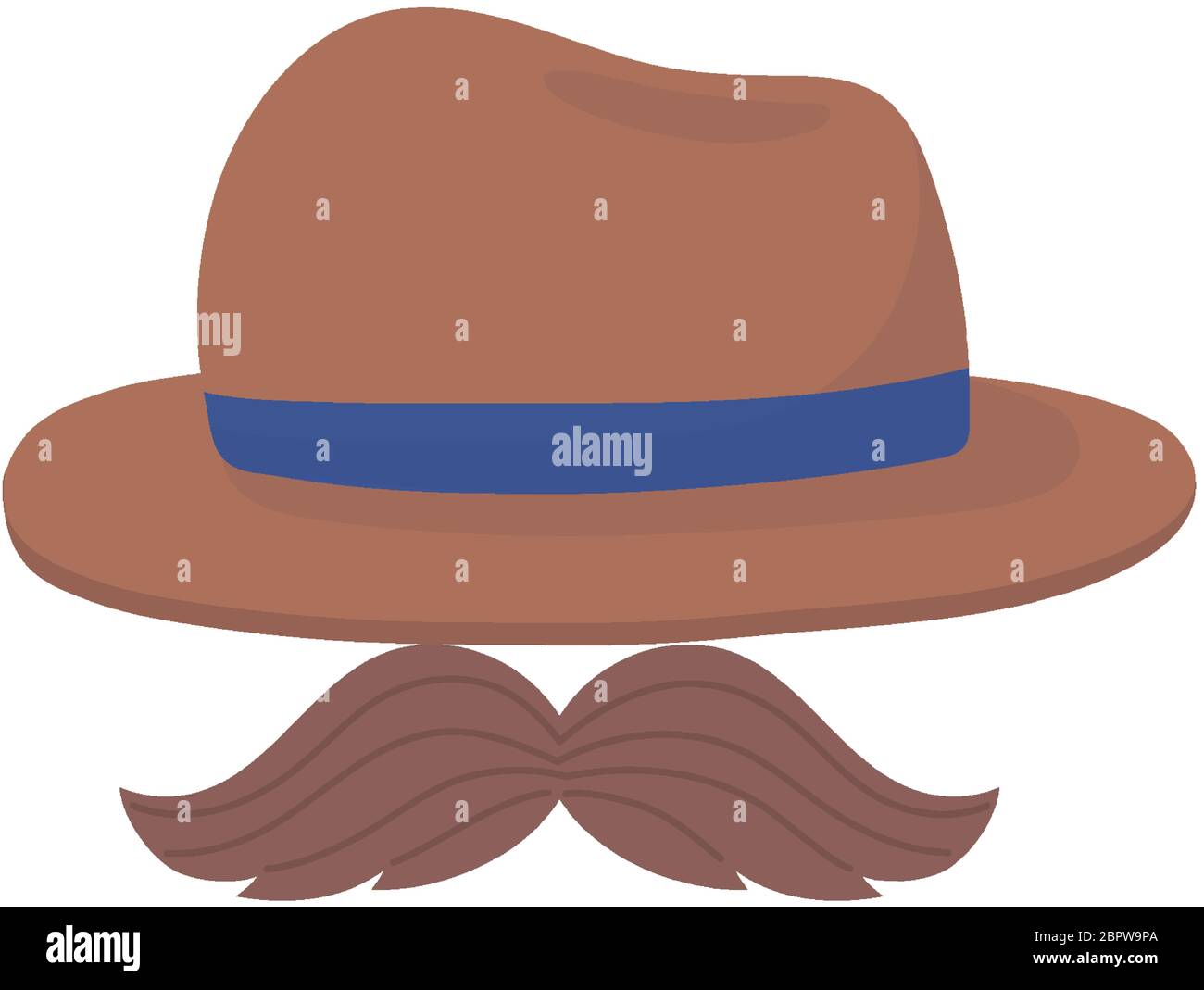 Hat with mustache design, Fathers day celebration and love theme Vector ...